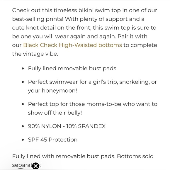 ALBION FIT BLACK CHECK/ GINGHAM TOP KNOT TOP & HIGH WAISTED BOTTOMS - Picture 9 of 15